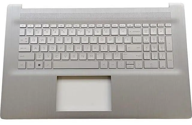 Main image of Replacement Laptop Upper Case Palmrest Non-Backlit Keyboard Assembly Part for HP 17-CN 17-CP17T-CN 17Z-CP M50458-001 Silver