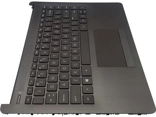 Alt view image 5 of 7 - Replacement Upper Case Palmrest for H-P 14Z-DK 14-DK 14-CF 14S-CF 14-DF Series Laptop Non-Backlit Keyboard Assembly Top Cover ToucH-Pad L24818-001 Gray