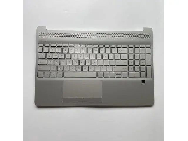 Alt view image 5 of 6 - Replacement for HP 15-DW 15T-DW200 15T-DW300 15Z-GW000 15s-du Laptop Upper Case Palmrest Keyboard with Fingerprint Hole Touchpad Assembly Part L52155-001 Silver