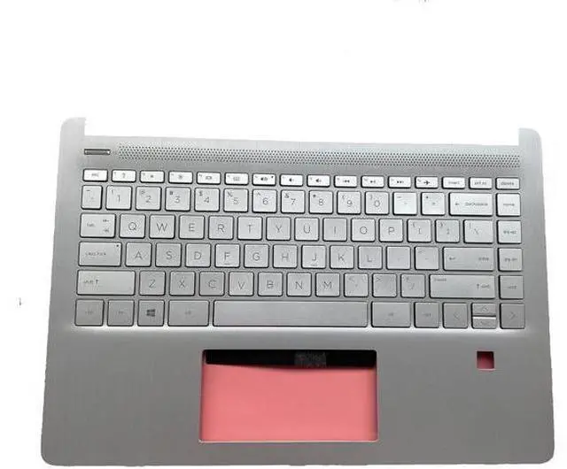 Main image of Replacement for 14T-DQ 14s-dq 14s-dr 14Z-FQ 14s-fq 14-dq Laptop Upper Case Palmrest with Fingerprint Hole Backlit Keyboard Assembly Part L61507-001 Sliver