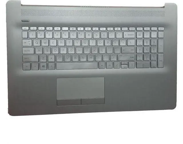 Alt view image 3 of 7 - Replacement for HP 17t-by 17z-ca 17-by 17-ca Laptop Upper Case Palmrest Keyboard Touchpad Assembly Part with ODD L92785-001 Top Cover Sliver 2020 Year, Silver, 17.3 inch