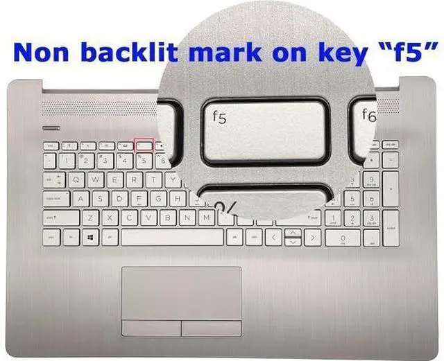 Alt view image 3 of 7 - Replacement Upper Case Palmrest for H-P 17-by 17-CA 17T-by 17Z-CA Series Laptop Non-PTP Function ToucH-Pad Top Cover Keyboard Assembly L92789-001 6070B1308113 Natural Silver