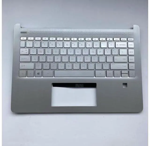 Alt view image 7 of 7 - Replacement for 14T-DQ 14s-dq 14s-dr 14Z-FQ 14s-fq 14-dq Laptop Upper Case Palmrest with Fingerprint Hole Backlit Keyboard Assembly Part L61507-001 Sliver