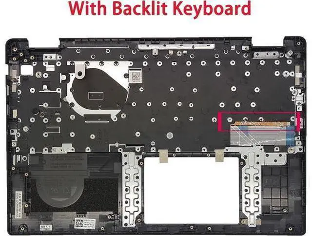 Alt view image 2 of 7 - New Upper Case Palmrest Backlit Keyboard Assembly Replacement for D-ELL Latitude 3520 E3520 Series Laptop Top Cover US Layout DJP76 0DJP76 Black