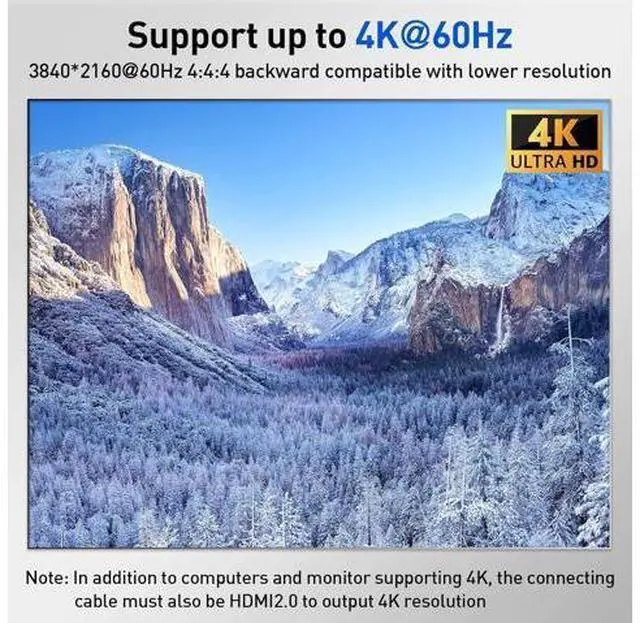 Alt view image 3 of 7 - USB 3.0 KVM Switch HDMI 4 Port Support 4K@60Hz 2K@120Hz RGB 4:4:4 Simulation EDID, HDMI USB Switch 4 in 1 Out and 4 USB 3.0 Port for Keyboard Mouse Printer,with Controller,USB3.0 Cables and HDMI Cable