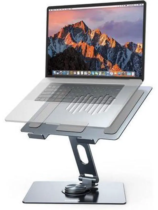 Main image of MOMAX Adjustable Laptop Stand, Adjustable Computer Stand with 360 Rotating Base for Collaborative Work, Swivel Laptop Stand Holder for Desk, Ergonomic Laptop Stand Riser for MacBook/All 11-17"Laptops