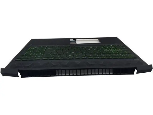 Alt view image 5 of 7 - Replacement Upper Case Palmrest for H-P Pavilion Gaming 15-EC 15Z-EC 15.6'' Series Laptop Top Cover Keyboard Assembly US Layout Green Backlit Keyboard L72597-001