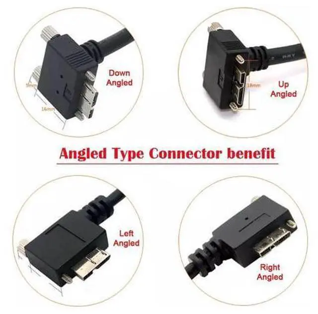 Alt view image 7 of 7 - CY Cable Micro USB3.0 Single Screw Locking to USB3.0 Data 5Gbps Power Cable for VR Industrial Camera Computer (8.0m with Chipset)