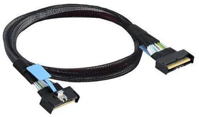 Alt view image 7 of 7 - NFHK PCI-E 5.0 Mini Cool Edge IO MCIO STR SFF-8654 PCI-E Slimline SAS 8i 74Pin Male to SFF-8654 SAS 4.0 74Pin Male SFF-8654 Extender Cable 50cm