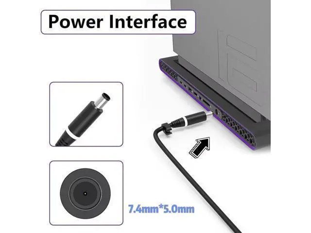 Alt view image 4 of 5 - New Slim 240W Laptop Charger Compatible with Dell Precision 7780 7680 7770 7760, Alienware 16X 16 Aurora AC16251 AC16250 Power Supply Cord