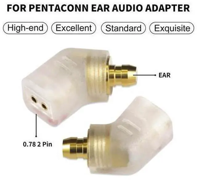 Alt view image 4 of 5 - okcsc Ear Male to Flat 0.78 2PIN Female Headphone Adapter for Ear Earbuds to 0.78 2PIN Cable for Pentaconn Ear PE Mini Adapter for Acoustune HS1650CU HS1655CU 1670SS HS1695Ti HS2000MX 1 Pair Black