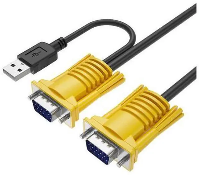Alt view image 2 of 6 - Y VGA KVM Cable 16ft, USB VGA 2in1 KVM Cable for VGA KVM Switch (2pack, 5m)