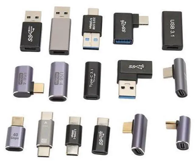 Main image of 16 Pieces Type C Adapter Kit, Aluminum Alloy Shell USB3.0 USB3.1 USB C Adapter Kit for Laptop Phone Quick Connections, Plug and Play