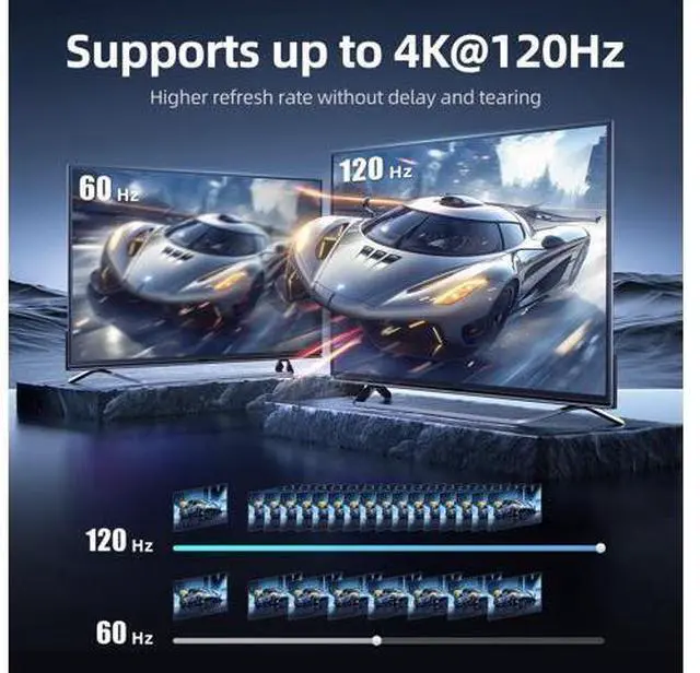 Alt view image 3 of 5 - llano HDMI 2.1 Switch 2 in 1 Out 8K@60Hz 4K@120Hz, HDMI Switcher 48Gbps Bidirectional, Supports VRR HDR10 Dolby Atmos, for PS5 Xbox Apple TV Roku Switch 2, Aluminum Alloy Case