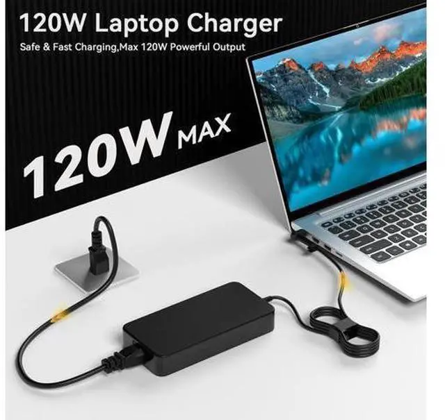 Alt view image 6 of 6 - 120W 110W Charger Compatible with Panasonic Toughbook CF-74KDMDZ2M CF-D1 40 55 G2 FZ-Y1 FZ-40 FZ-40A FZ-55 FZ-55A FZ-55A0601VM FZ-55A0601VM-CB FZ-55C FZ-55CA60CVM FZ-G2