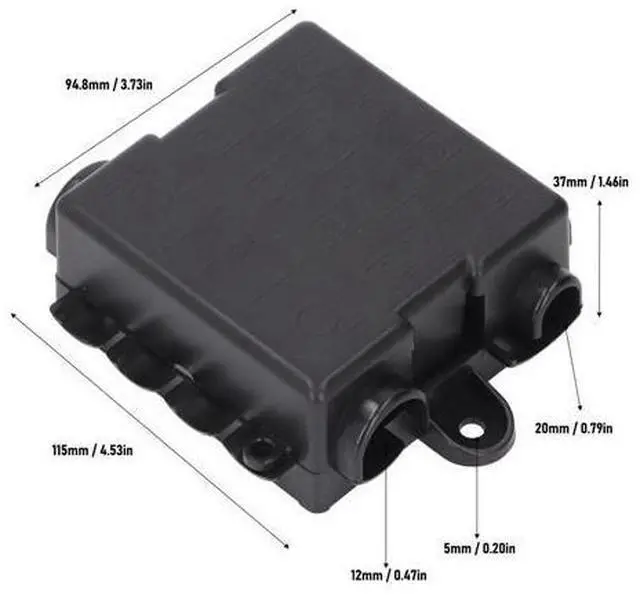 Alt view image 5 of 5 - 5 Way Box 12V 24V Power Distribution Block Holder with 30A 60A 80A 100A 250A Negative Busbar for Automotive