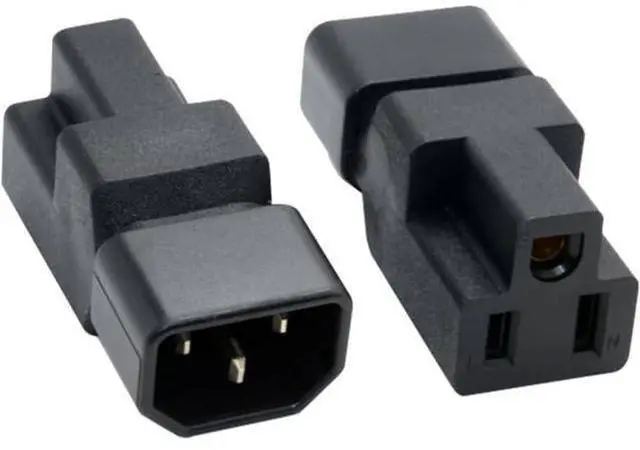 Alt view image 2 of 7 - 10 PCS IEC C14 Male Plug to Nema 5-15R US 3 Pin Female Power Adapter Connector.IEC320 C14 Male to Nema 5-15R PDU USA UPS Power Plug Adapter (10 PCS IEC C14 to NEMA 5-15R AC Power Adapter)
