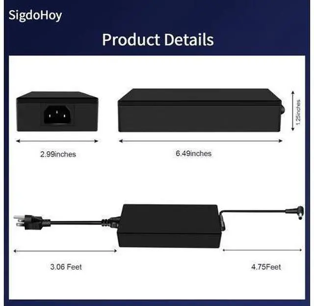 Alt view image 5 of 7 - 180W Zephyrus Charger Fit for Rog Zephyrus G14 GA401 G15 GA502 Tuf Gaming F15 F17 A15 A17 FX505 Series Laptop Zenbook Pro 14 Duo AC Adapter ADP-180TB H