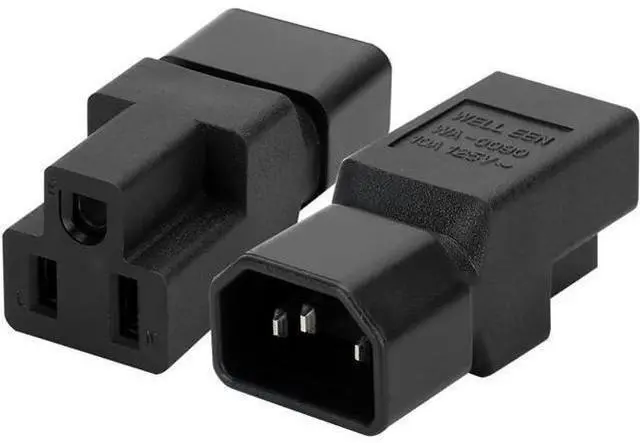Alt view image 3 of 7 - 10 PCS IEC C14 Male Plug to Nema 5-15R US 3 Pin Female Power Adapter Connector.IEC320 C14 Male to Nema 5-15R PDU USA UPS Power Plug Adapter (10 PCS IEC C14 to NEMA 5-15R AC Power Adapter)