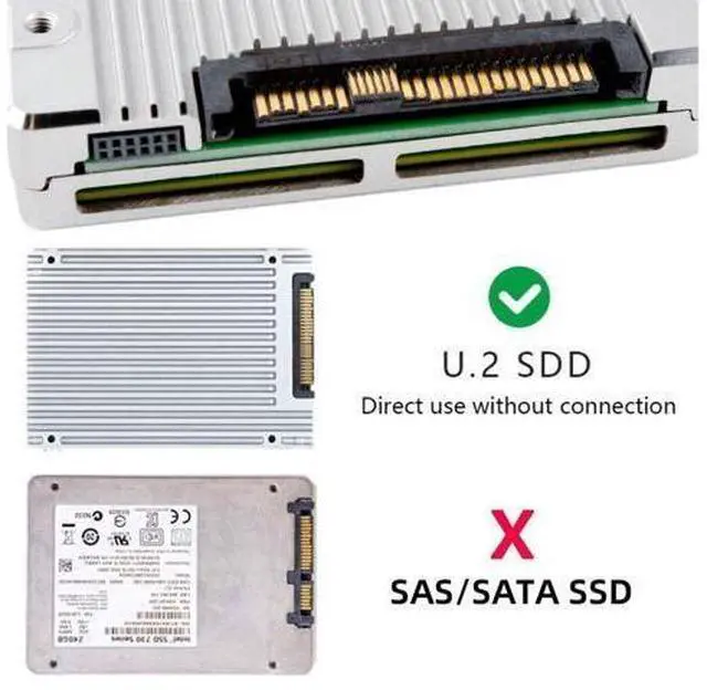 Alt view image 3 of 5 - chenyang PCI-E 5.0 MCIO 4X 38Pin SFF-TA-1016 to U.2 SFF-8639 Cable with SATA Power 0.5M