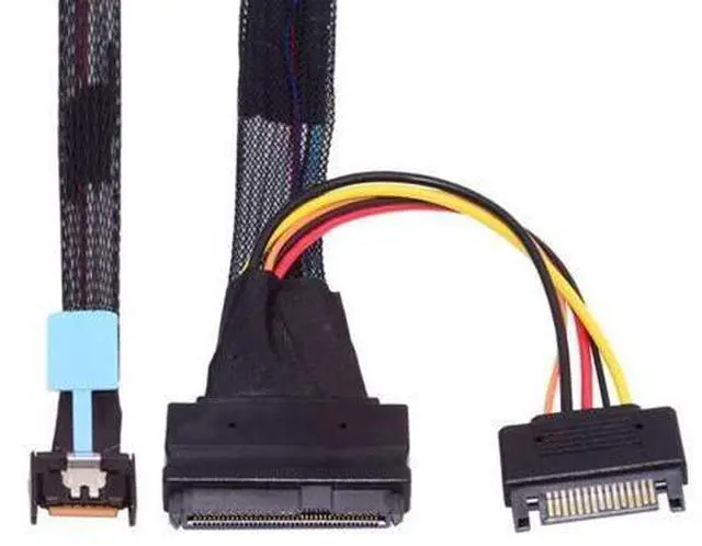 Main image of chenyang PCI-E 5.0 MCIO 4X 38Pin SFF-TA-1016 to U.2 SFF-8639 Cable with SATA Power 0.5M