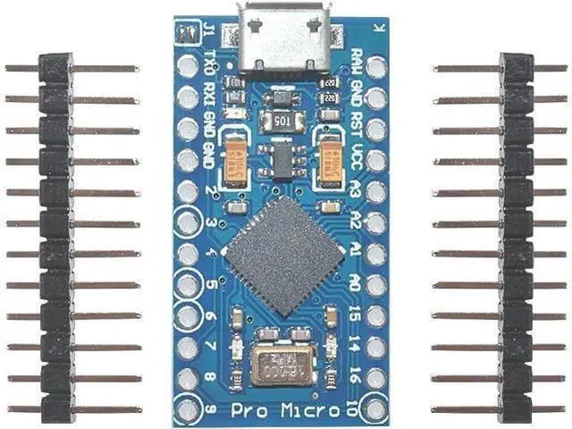 Alt view image 5 of 5 - Diymore Pro Micro Microcontroller 16MHz 5V ATmega32U4 with 2-Row Pins Header Module Board Micro USB Development Board