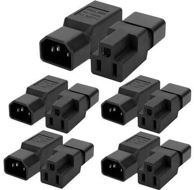Main image of 10 PCS IEC C14 Male Plug to Nema 5-15R US 3 Pin Female Power Adapter Connector.IEC320 C14 Male to Nema 5-15R PDU USA UPS Power Plug Adapter (10 PCS IEC C14 to NEMA 5-15R AC Power Adapter)