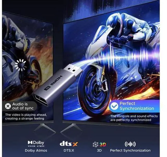 Alt view image 4 of 7 - 2-Pack 8K@60Hz Active Display Port to HDMI Unidirectional Adapter with 4K@240Hz 2K@240Hz, DP 1.4 PC to HDMI 2.1 Display G-SYNC Male to Female Cable Aluminum Converter Compatible with AMD NVIDIA