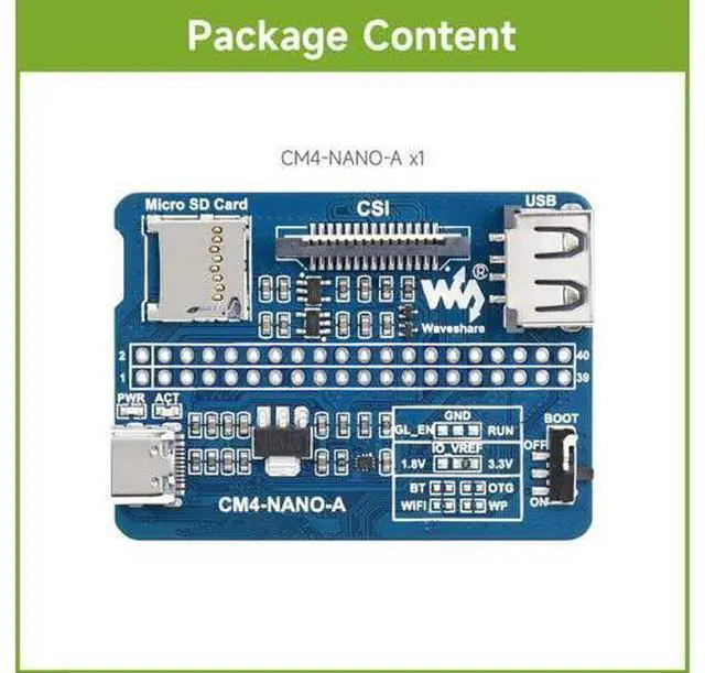 Alt view image 2 of 5 - Nano Base Board (A) for Raspberry Pi Compute Module 4 Same Size as The CM4 Base Board for Compute Module 4 Lite/eMMC