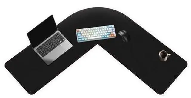 Main image of ZORESYN L Shaped Desk Mat 39.4"(L) x 39.4"(S) x 13"(W), Computer Corner Desk Pad, Large Waterproof PU Leather Mouse pad for Corner Desk, Writing Desk Pad Protector - Black
