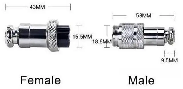 Alt view image 2 of 5 - 16.4Ft GX20 4Pin Female to Male Aviation Connector Cable,Metal Circular Adapter PVC Cable Connector 7A/250V,20mm for Industry and Aviation AWG18 5M Cable