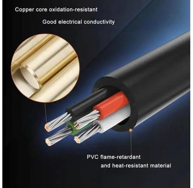 Alt view image 3 of 5 - 16.4Ft GX20 4Pin Female to Male Aviation Connector Cable,Metal Circular Adapter PVC Cable Connector 7A/250V,20mm for Industry and Aviation AWG18 5M Cable