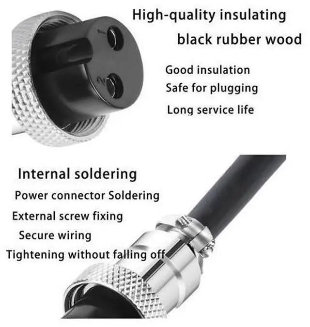 Alt view image 4 of 5 - 16.4Ft GX20 4Pin Female to Male Aviation Connector Cable,Metal Circular Adapter PVC Cable Connector 7A/250V,20mm for Industry and Aviation AWG18 5M Cable