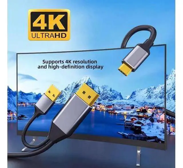 Alt view image 5 of 5 - chenyang Displayport to USB C Cable 4k@60hz with USB Power Supply Support Touch Display for Host Connected to Portable Screen/VR Glasses 6.56FT/2.0M
