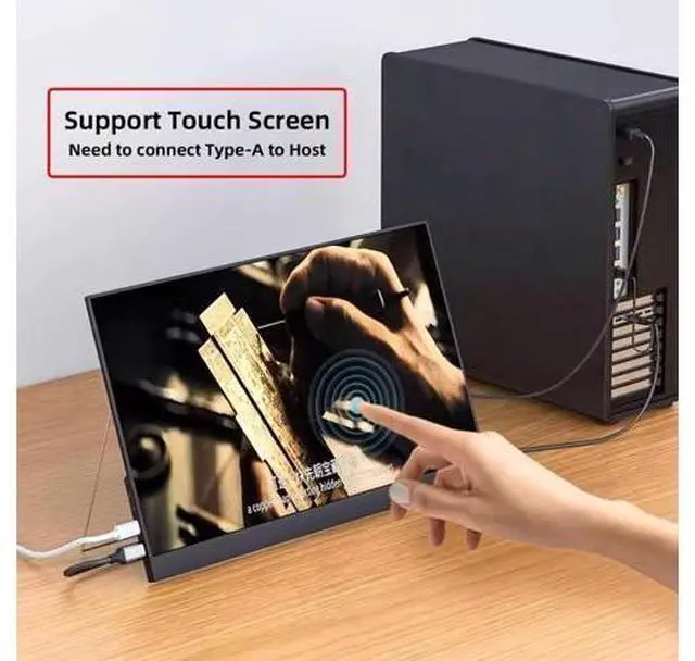 Alt view image 3 of 5 - chenyang Displayport to USB C Cable 4k@60hz with USB Power Supply Support Touch Display for Host Connected to Portable Screen/VR Glasses 6.56FT/2.0M