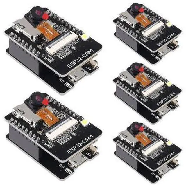Main image of 5 Set ESP32 Cam WiFi Bluetooth Development Board with OV2640 Camera Module + Micro USB to Serial Port CH340C 4.75V-5.25V Nodemcu for Raspberry Pi