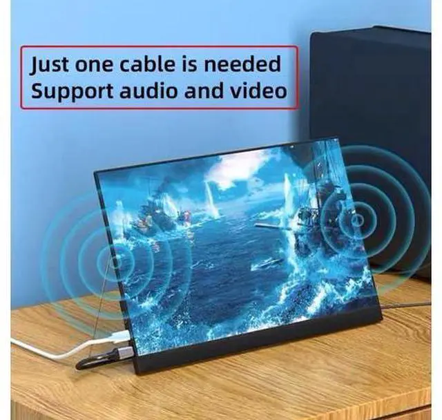 Alt view image 4 of 5 - chenyang Displayport to USB C Cable 4k@60hz with USB Power Supply Support Touch Display for Host Connected to Portable Screen/VR Glasses 6.56FT/2.0M