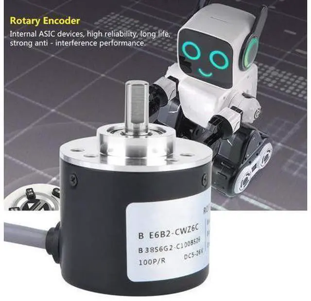 Alt view image 4 of 7 - Incremental Encoder, Outer Diameter 38mm Encoder Cable Length 2m ASIC Devices Anti- Interference for Power Supply Reverse Wiring Protection Conversion(100P/R)