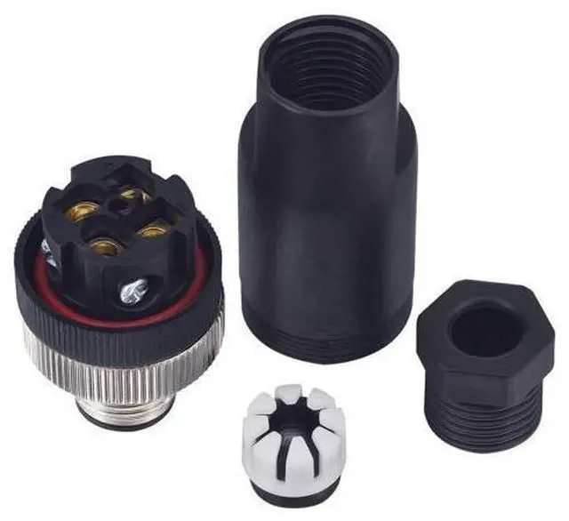 Alt view image 5 of 5 - Lonlonty M12 4 Pin Male & Female Socket Panel Aviation Wire Connector,12mm Industrial Circular Connector,Outdoor Waterproof IP67,4 Sets