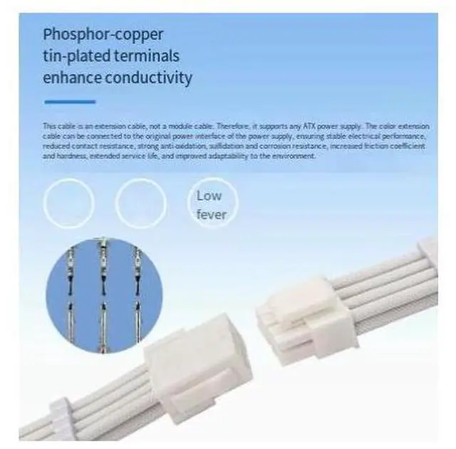 Alt view image 5 of 7 - Computer accessory CPU 8P exteon cable nylon braided wire adapter cable factory wholesale orange