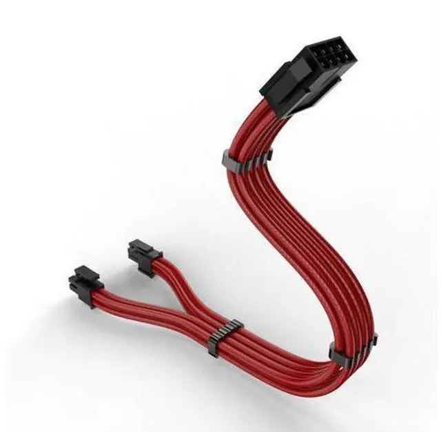 Alt view image 7 of 7 - Computer accessory CPU 8P exteon cable nylon braided wire adapter cable factory wholesale orange