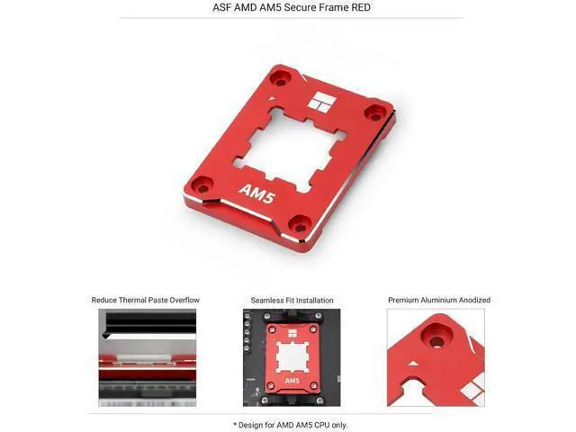 Alt view image 5 of 5 - Thermalrlght AM5 Secure Frame RED AM5 CPU Holder, Corrective Anti-Bending Fixing Frame, AM5 Full-fit Fixed Non-Marking Mounter, AM5 Anti-Bending Contact Frame, AM5 Secure Frame, CPU Cooler Standard