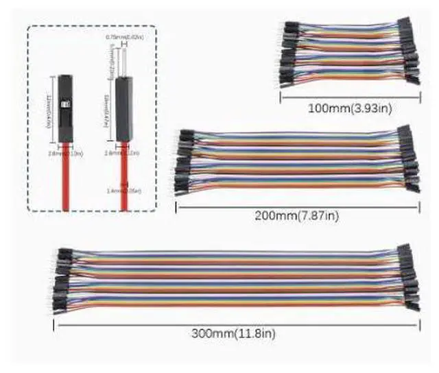 Alt view image 2 of 3 - 40P color DuPont wire Mother-to-mother / Father-to-mother / Father-to-father 10/20/30CM Non-welded DuPont wire 10 cm male to female