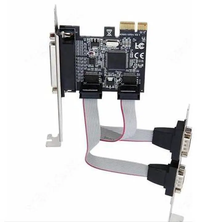 Alt view image 5 of 6 - PCIe to 2x DB9 RS232 COM Serial Port+ 1x DB25 Parallel Port Printer LPT Adapter Card Chipset ASIX/AX99100 for Desktop Computer
