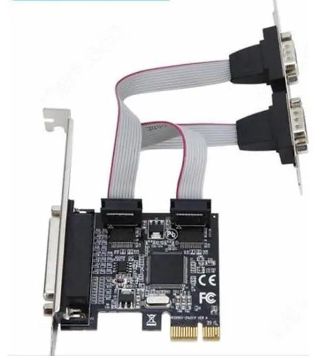 Alt view image 3 of 6 - PCIe to 2x DB9 RS232 COM Serial Port+ 1x DB25 Parallel Port Printer LPT Adapter Card Chipset ASIX/AX99100 for Desktop Computer