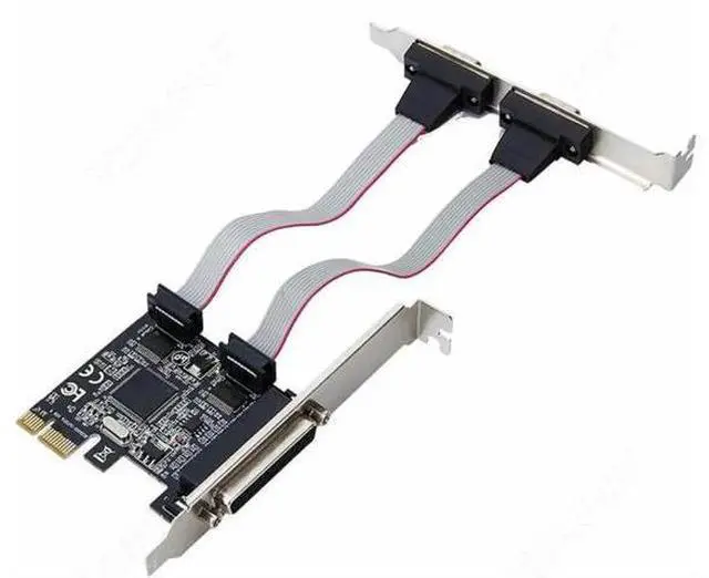 Alt view image 4 of 6 - PCIe to 2x DB9 RS232 COM Serial Port+ 1x DB25 Parallel Port Printer LPT Adapter Card Chipset ASIX/AX99100 for Desktop Computer