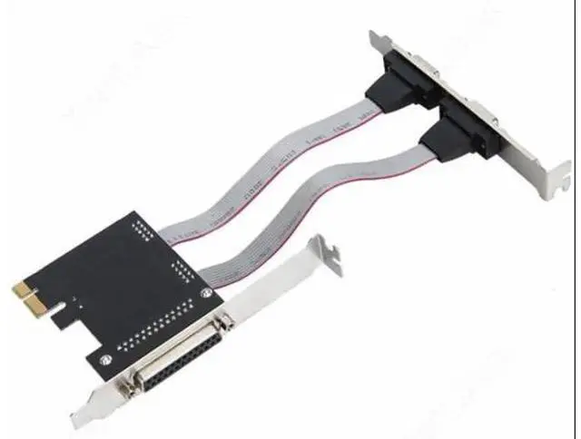 Alt view image 6 of 6 - PCIe to 2x DB9 RS232 COM Serial Port+ 1x DB25 Parallel Port Printer LPT Adapter Card Chipset ASIX/AX99100 for Desktop Computer
