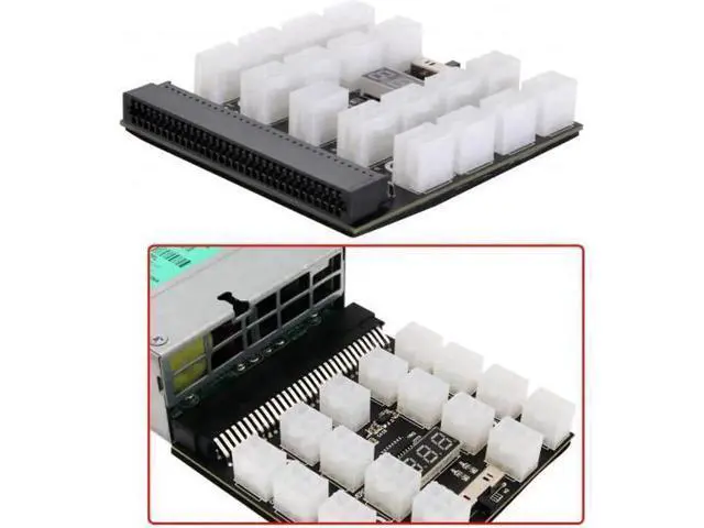 Alt view image 3 of 7 - 1200W Server PSU Power Supply Breakout Board Adapter with 17 Ports ATX 6 Pin for DPS-800GB 1200FB 1200QB