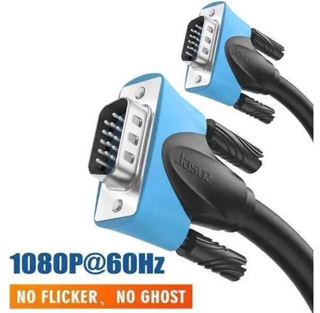 Main image of 3FT/6FT/10FT/15FT/30FT VGA Cable VGA Male to Male Cable 1920x1200 Cable 15 Pin Cord Wire Braided Shielding for Computer Monitor Projector VGA Cable ideal for Gaming Office (15 ft) . 3 Feet