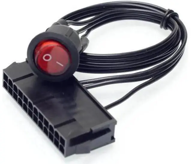 Main image of ATX/EPS 24pin Power supply Jump Start cable with ON / OFF button switch Mining Power adapter reset switch lines